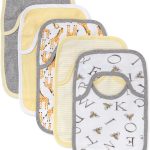 Burt's Bees Baby Bibs, Lap-Shoulder Drool Cloths, 100% Organic Cotton with Absorbent Terry Towel Backing